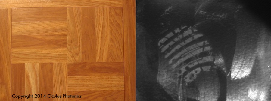 Watermark Footmarks in Floor Wax Vis-UV